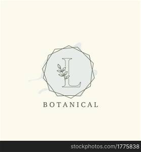 Botanical Leaf Initial L Letter Logo, vector logo design concept hexagon geometric.