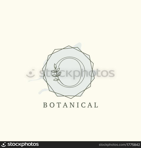 Botanical Leaf Initial O Letter Logo, vector logo design concept hexagon geometric.