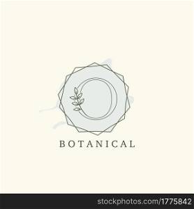 Botanical Leaf Initial O Letter Logo, vector logo design concept hexagon geometric.