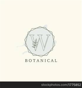 Botanical Leaf Initial W Letter Logo, vector logo design concept hexagon geometric.