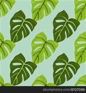 Botanical leaf wallpaper. Tropical pattern, palm leaves floral background. Abstract exotic plant seamless pattern. Design for fabric, textile print, wrapping, cover. Vector illustration. Botanical leaf wallpaper. Tropical pattern, palm leaves floral background. Abstract exotic plant seamless pattern.