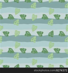 Botanical leaf wallpaper. Tropical pattern, palm leaves floral background. Abstract exotic plant seamless pattern. Design for fabric, textile print, wrapping, cover. Vector illustration. Botanical leaf wallpaper. Tropical pattern, palm leaves floral background. Abstract exotic plant seamless pattern.