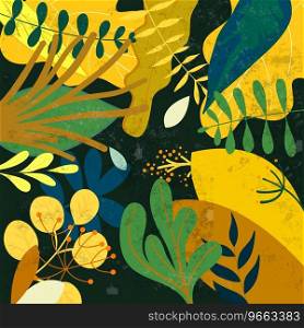 Botanical tropical green leave patterngarden Vector Image