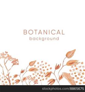 Botanical watercolor fields plants background suitable for Wedding Invitation, save the date, thank you, or greeting card. Vector EPS10. Botanical watercolor fields plants background suitable for Wedding Invitation, save the date, thank you, or greeting card.