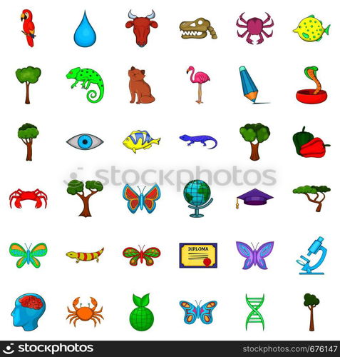 Botany icons set. Cartoon style of 36 botany vector icons for web isolated on white background. Botany icons set, cartoon style