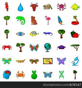 Botany icons set. Cartoon style of 36 botany vector icons for web isolated on white background. Botany icons set, cartoon style