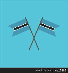Botswana flag icon in flat design. Independence day or National day holiday concept.