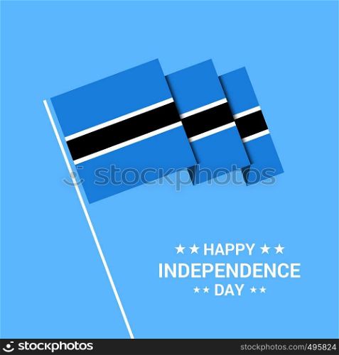 Botswana Independence day typographic design with flag vector