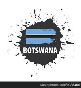 Botswana national flag, vector illustration on a white background. Botswana flag, vector illustration on a white background