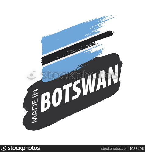 Botswana national flag, vector illustration on a white background. Botswana flag, vector illustration on a white background