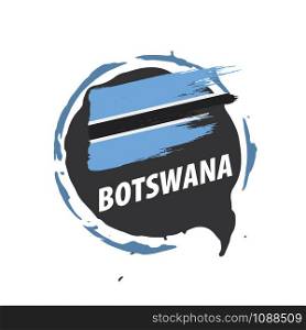 Botswana national flag, vector illustration on a white background. Botswana flag, vector illustration on a white background
