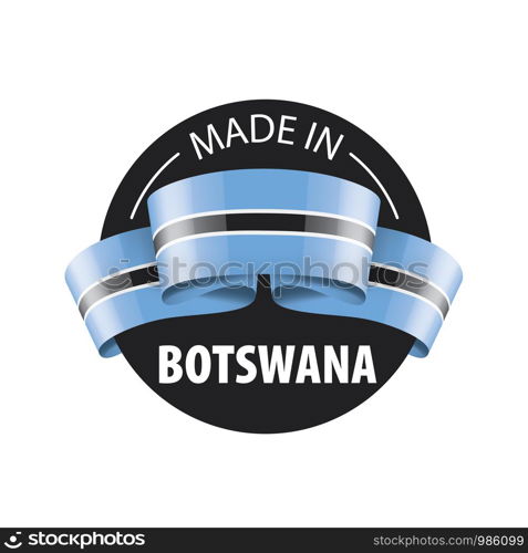 Botswana national flag, vector illustration on a white background. Botswana flag, vector illustration on a white background