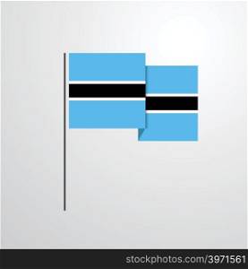 Botswana waving Flag design vector