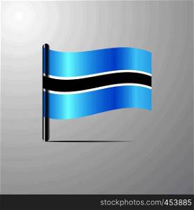 Botswana waving Shiny Flag design vector