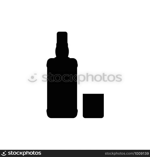 bottle alcohol black icon on white background, vector. bottle alcohol black icon on white background