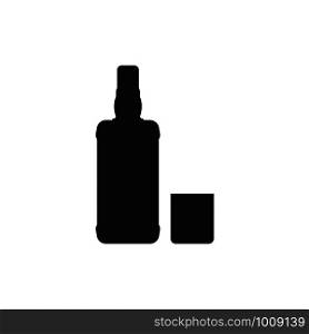 bottle alcohol black icon on white background, vector. bottle alcohol black icon on white background