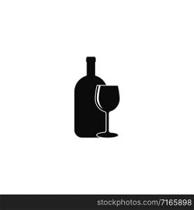 bottle and glass logo vector icon illustration design
