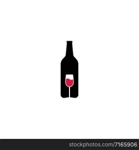 bottle and glass logo vector icon illustration design