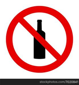 Bottle and prohibition sign