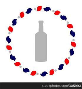 Bottle and wreath