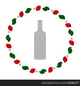 Bottle and wreath