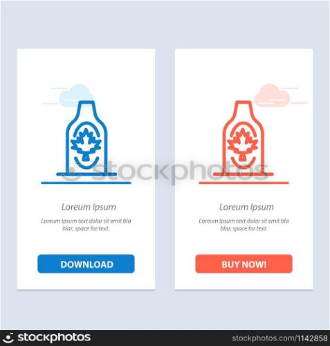 Bottle, Autumn, Canada, Leaf, Maple Blue and Red Download and Buy Now web Widget Card Template