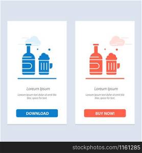 Bottle, Beer, Cup, Canada Blue and Red Download and Buy Now web Widget Card Template