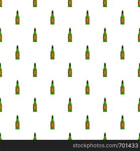 Bottle beer pattern seamless in flat style for any design. Bottle beer pattern seamless