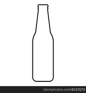 Bottle beer with glass contour outline line icon black color vector illustration image thin flat style simple. Bottle beer with glass contour outline line icon black color vector illustration image thin flat style