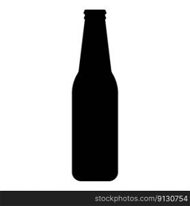 Bottle beer with glass icon black color vector illustration image flat style simple. Bottle beer with glass icon black color vector illustration image flat style