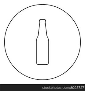 Bottle beer with glass icon in circle round black color vector illustration image outline contour line thin style simple. Bottle beer with glass icon in circle round black color vector illustration image outline contour line thin style