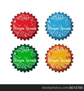 Bottle caps in four different colors