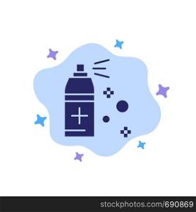 Bottle, Cleaning, Spray Blue Icon on Abstract Cloud Background