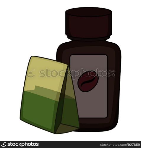 Bottle coffee icon. Cartoon illustration of bottle coffee vector icon for web. Bottle coffee icon, cartoon style