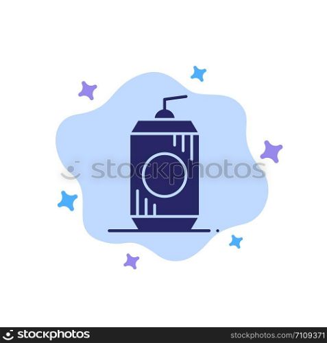 Bottle, Cola, Drink, Usa Blue Icon on Abstract Cloud Background