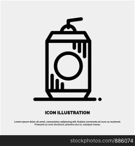 Bottle, Cola, Drink, Usa Line Icon Vector