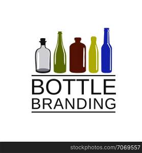 bottle color art and drink cafe logo, Bottle vector object for labels,bottle branding logos and advertising vector