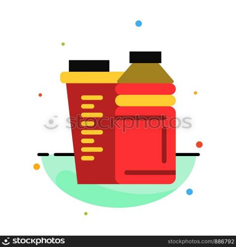 Bottle, Drink, Energy, Shaker, Sport Abstract Flat Color Icon Template