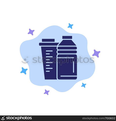 Bottle, Drink, Energy, Shaker, Sport Blue Icon on Abstract Cloud Background