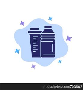 Bottle, Drink, Energy, Shaker, Sport Blue Icon on Abstract Cloud Background