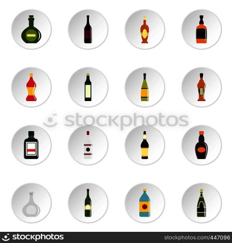 Bottle forms icons set in flat style isolated vector icons set illustration. Bottle forms icons set in flat style