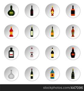 Bottle forms icons set in flat style isolated vector icons set illustration. Bottle forms icons set in flat style