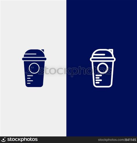 Bottle, Game, Recreation, Sports, Thermo Line and Glyph Solid icon Blue banner Line and Glyph Solid icon Blue banner