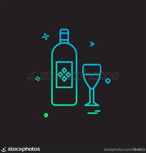 bottle glass drink icon vector design