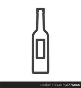 Bottle glass drink vector illustration icon. Liquid plastic container beverage symbol and alcohol bar label object. Food graphic sign soda or beer isolated white. Outline product silhouette blank pub