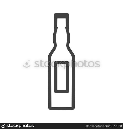 Bottle glass drink vector illustration icon. Liquid plastic container beverage symbol and alcohol bar label object. Food graphic sign soda or beer isolated white. Outline product silhouette blank pub