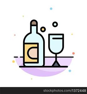 Bottle, Glass, Ireland Abstract Flat Color Icon Template