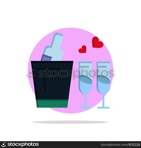 Bottle, Glass, Love, Wedding Abstract Circle Background Flat color Icon