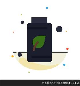 Bottle, Green, Tree, Green Abstract Flat Color Icon Template