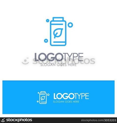 Bottle, Green, Tree, Green Blue outLine Logo with place for tagline